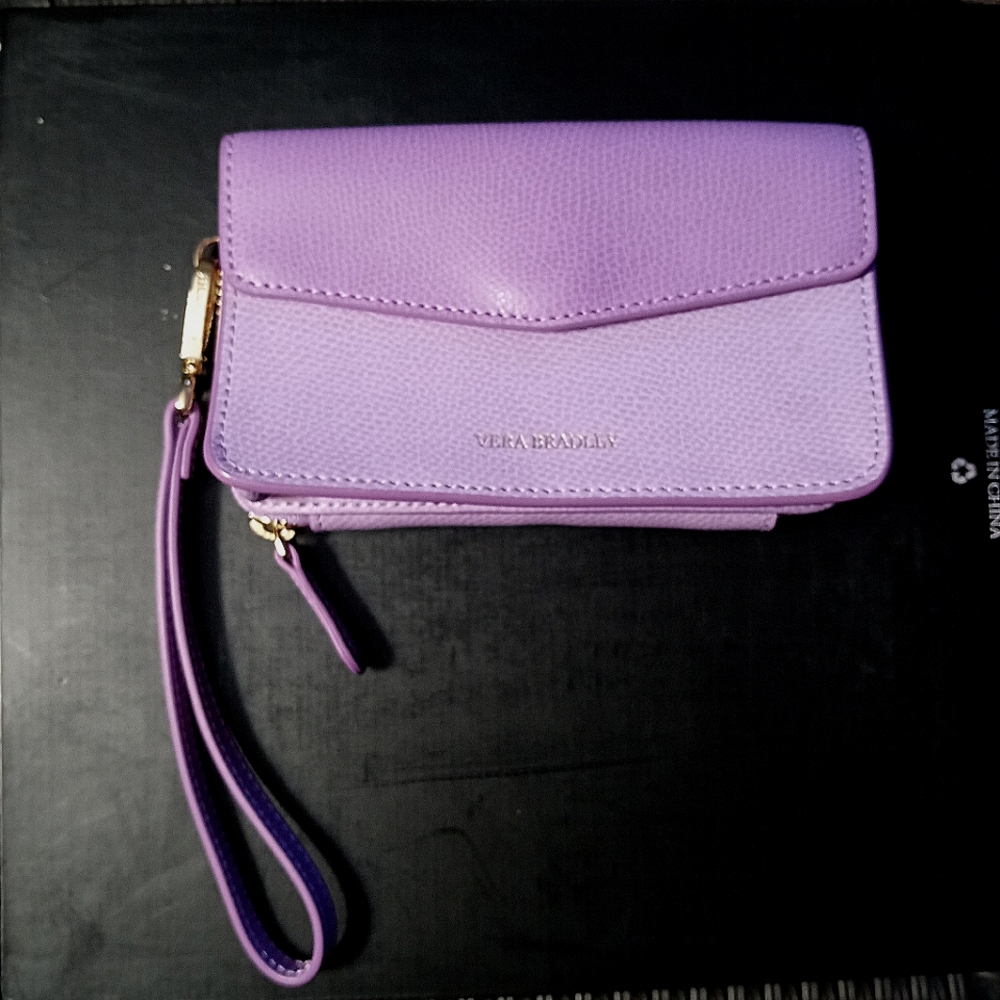 Vera Bradley Lilac Leather Wristlet Wallet
